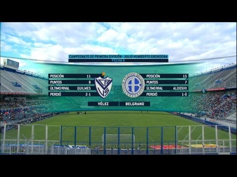 Mirá en vivo el partido entre Vélez y Belgrano