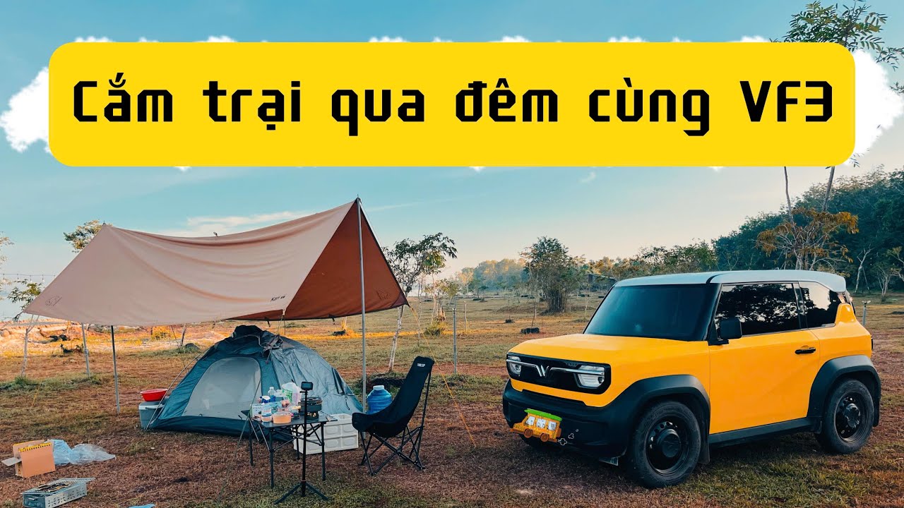 Một Đêm Cùng VF3 Cắm Trại Ở Hồ Dầu Tiếng - Lần Đầu Cắm Trại - Ngủ Trong Xe VF3 #vf3 #camping