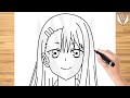 How to draw Nagatoro Step by step Tutorial | Free Download Coloring Page