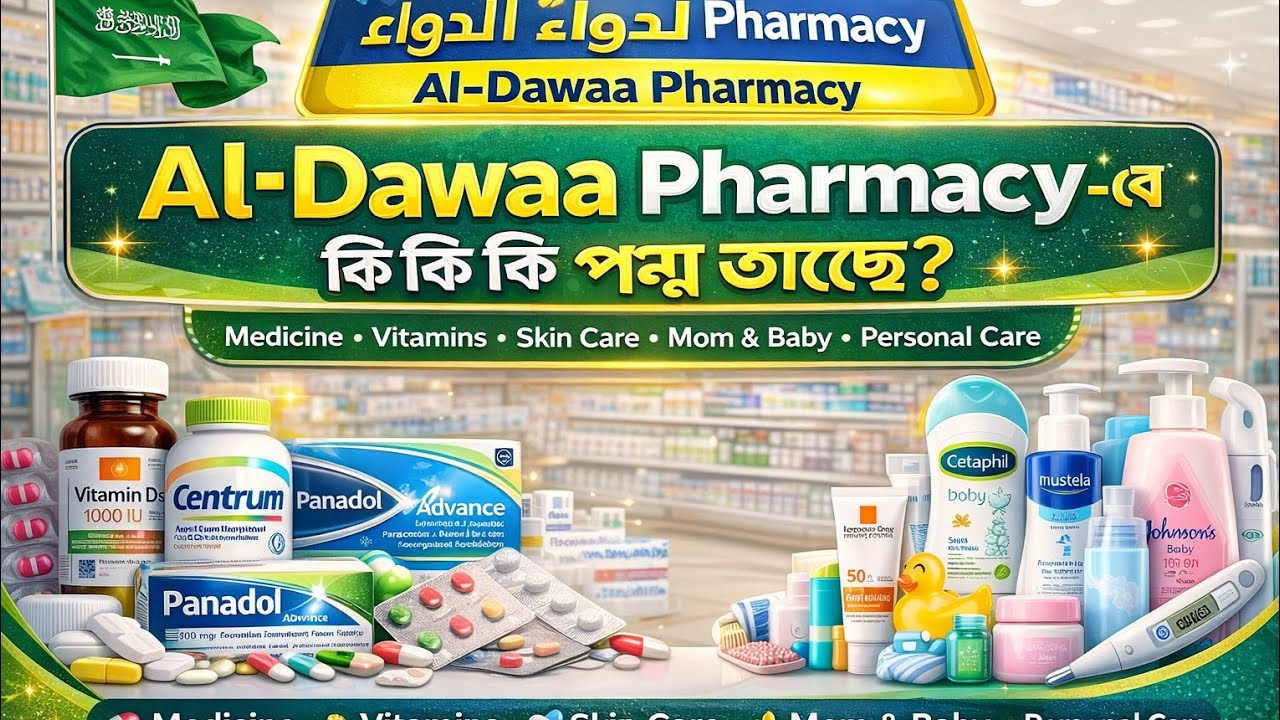 সৌদি আল দাওয়া ফার্মেসিতে#কি কি আইটেম থাকে# What items Saudi#Al Dawa Pharmacy contains#vlog