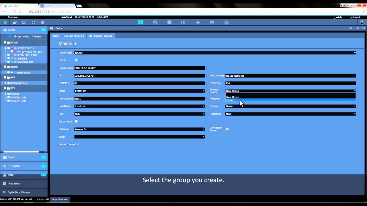 Genie XMS - How to assign an IP camera recording to a disk group