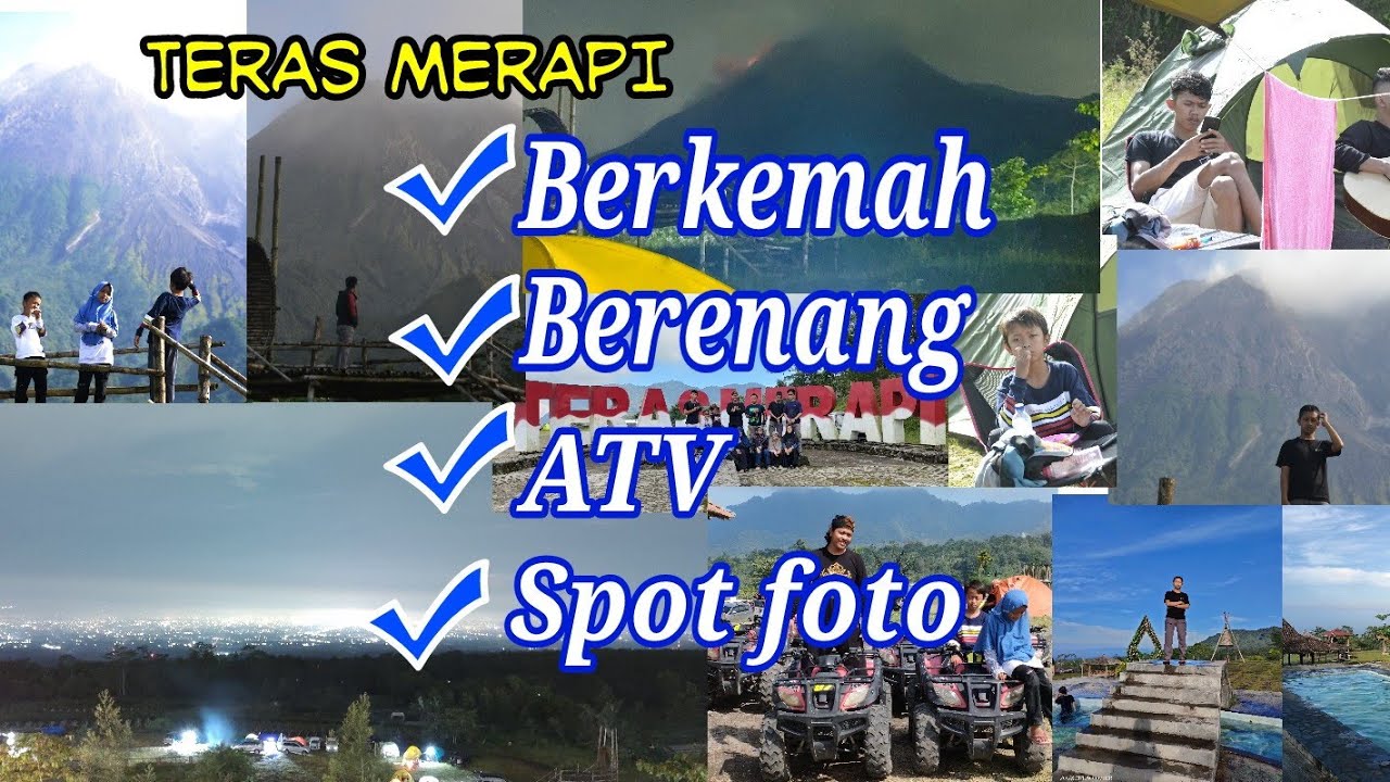 Biaya Camping di Teras merapi.  Tiket Murah Bisa Berenang, Berkemah dan main ATV. April 2023