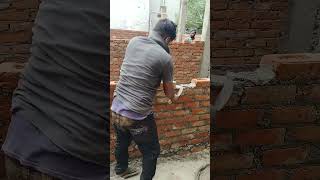 4 inch brick wall laying #youtubeshorts #construction #shorts #short #trending #viral #explore