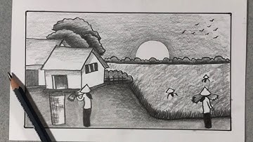Vẽ Tranh Phong Cảnh Quê Hương Bằng Bút Chì | How to draw scenery with pencil