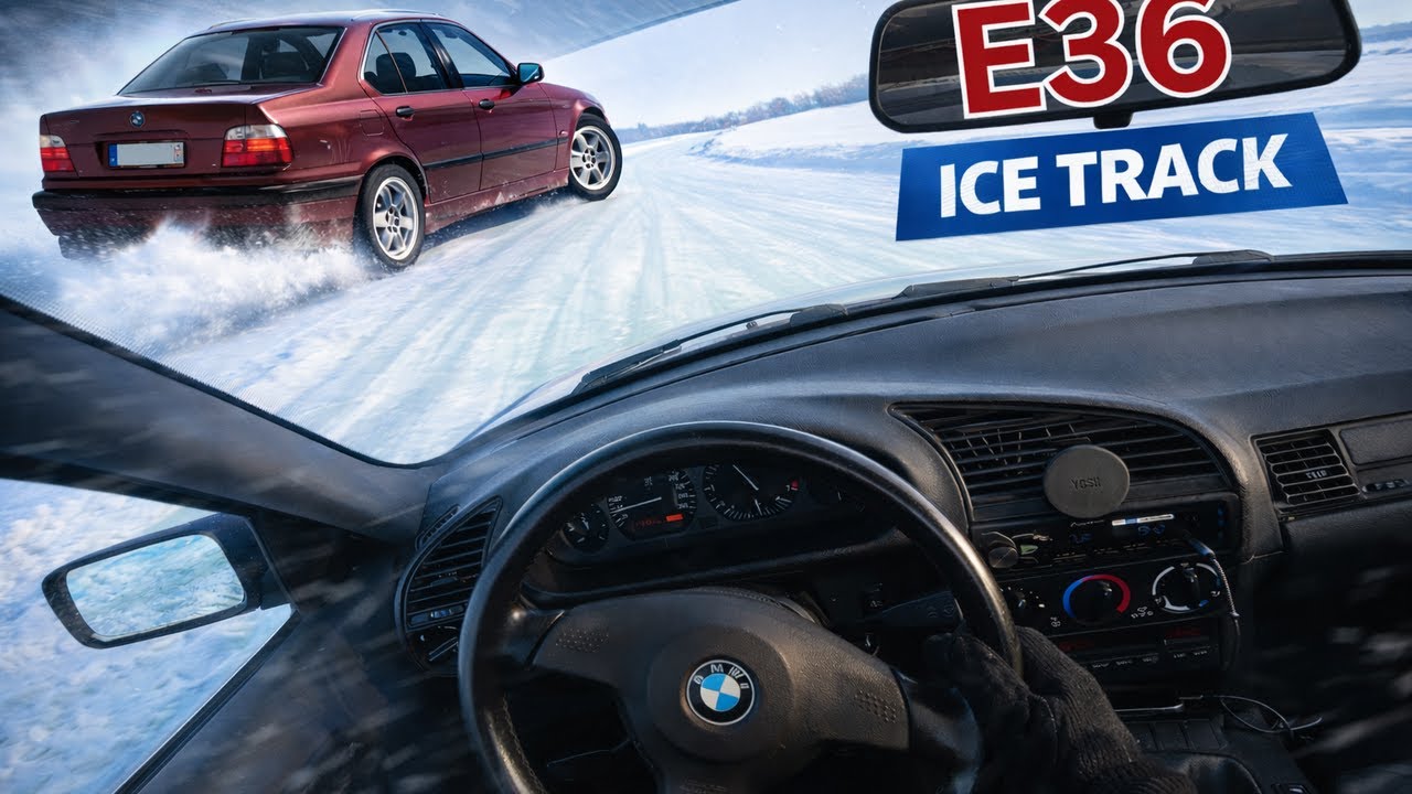 BMW E36 Ice Track Sliding POV