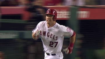 TEX@LAA: Trout drills a triple into the gap in right