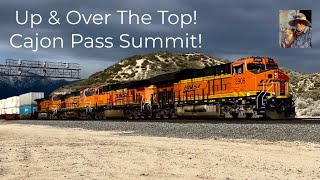 Powerful BNSF Intermodal Container/Trailers Train Tackles Cajon Pass Summit 4K HD!!