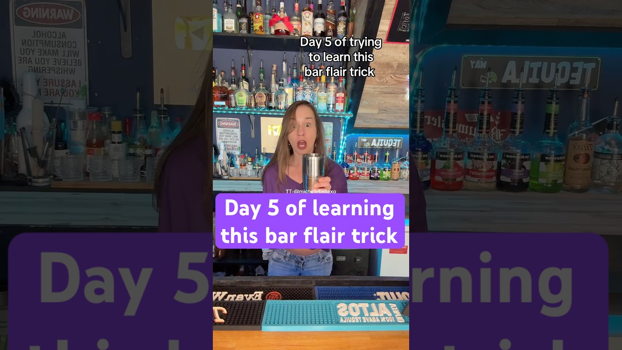 Day 5 of learning to flip the big shaker tin into the little one #barflair #bartender