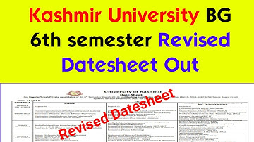 Kashmir University BG 6th semester Revised Datesheet Out Big Update for students