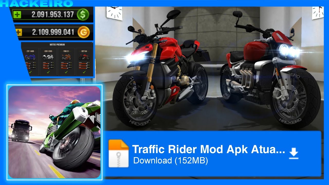 TRAFFIC RIDER APK MOD DINHEIRO INFINITO VERSÃO 2.0 ATUALIZADO 2024 ...