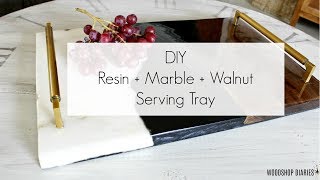 Resin Wood Marble Diy Serving Tray