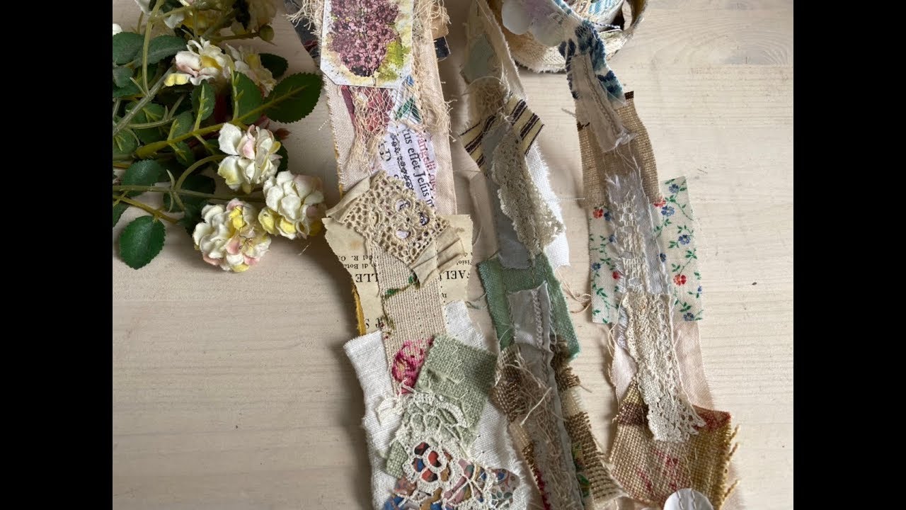 Snippet roll Embellished Fabric scraps trim 32 inch