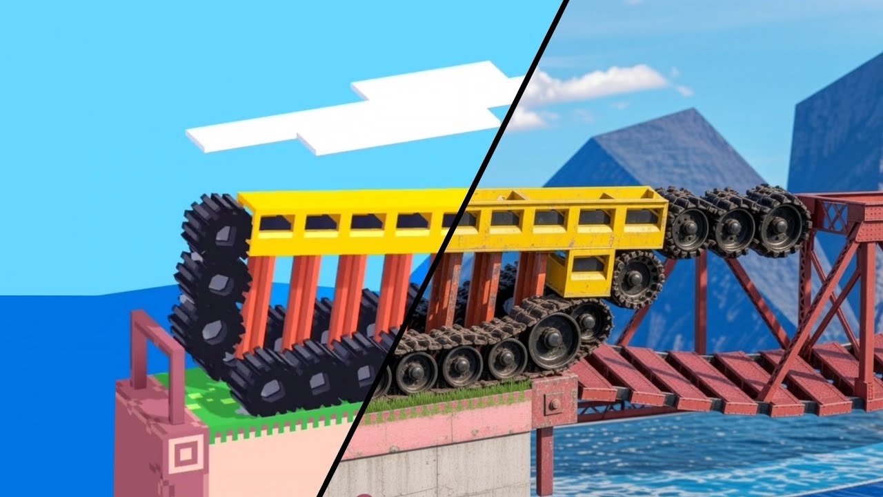 Tracked bus? Yellow vehicle | Fancade / Drive Mad