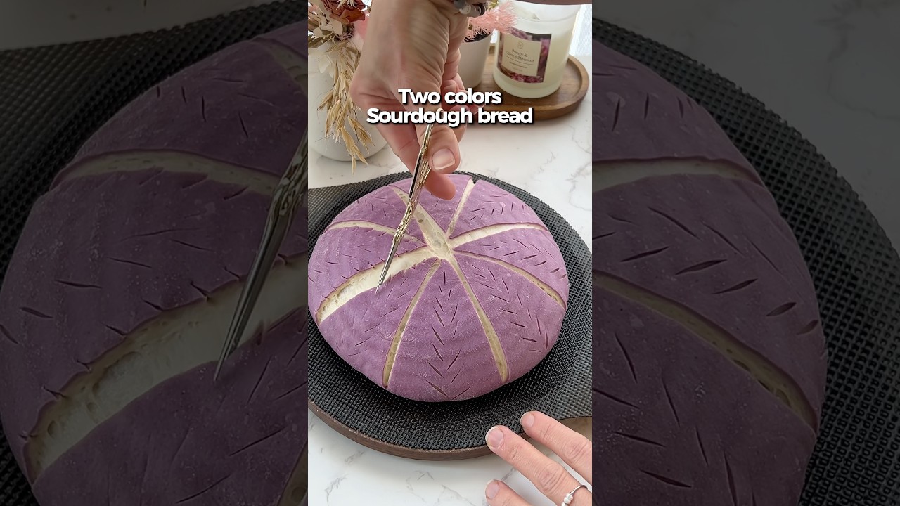 Two colors sourdough bread #baking #thebakefeed #sourdough #sourdoughscoring #recipe