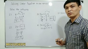 Solving Linear Equations in One Variable | How to Solve Equations