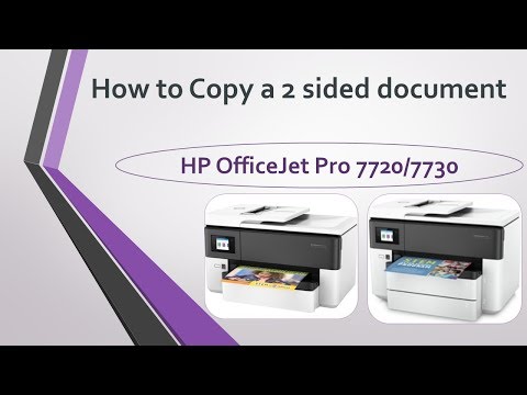 HP Officejet Pro 7720 | 7730 : How to copy a 2 sided document