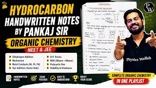 Hydrocarbon Handwritten Notes by Pankaj Sir PW 🔥| Hydrocarbons Complete Revision | One Shot | NEET