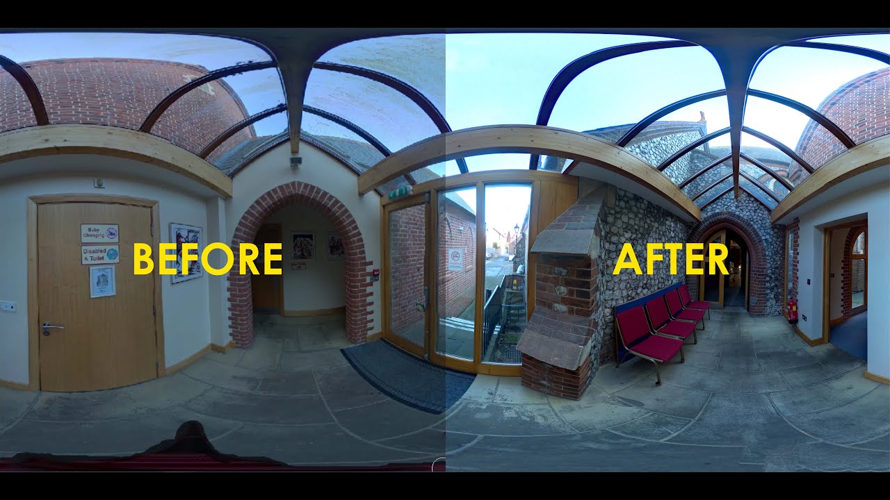 Photoshopping and editing a 360 image for a Virtual Tour - correcting stitching errors etc