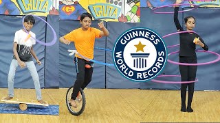 Kids break HULA HOOP RECORDS! | Guinness World Records