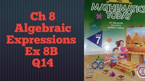 ICSE Mathematics Today | Q14 Ex 8B Class 7 Chapter 8 Algebraic Expressions | ICSE Solutions |