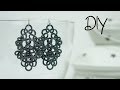 Needle tatting. Layered earrings / Фриволите иглой. Многослойные серьги с бусинами