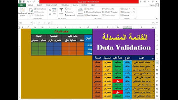 انشاء القائمة المنسدلة فى الاكسل Data Validation