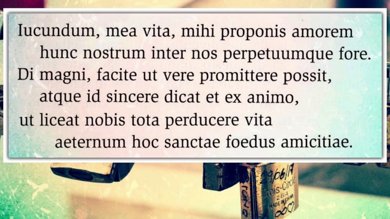 Catullo, Carme 109 (lettura metrica) - YouTube