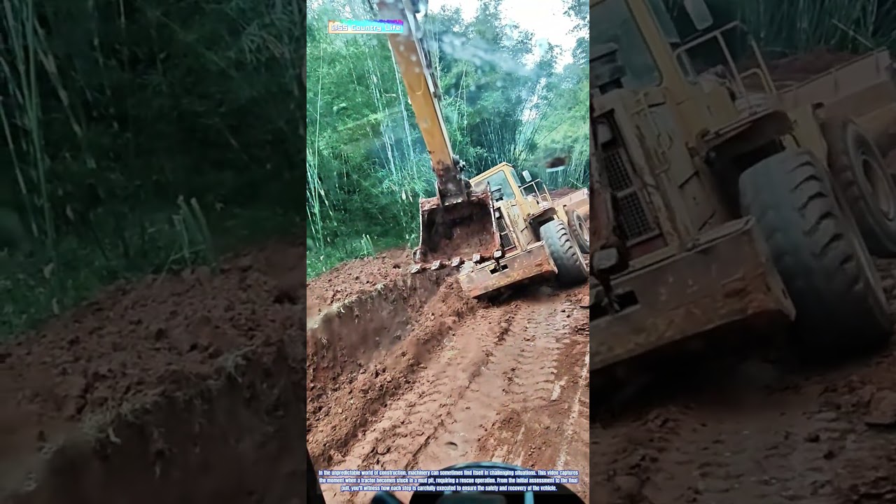 Rescue Operation: Extracting a Tractor from a Mud Pit