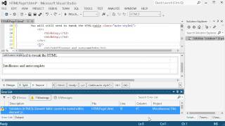 HTML with Visual Studio