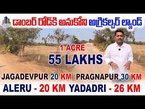 Agricultre Land Sale At Pragnapur,Jagadevpur | డాంబర్ రోడ్ కి అనుకోని అగ్రికల్చర్ ల్యాండ్ #pragnapur