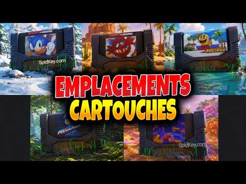 Emplacements des 6 CARTOUCHES TEASER Saison 4 Fortnite