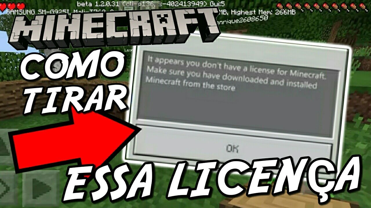 COMO TIRAR VERIFICAÇÃO DE LICENÇA DO MINECRAFT DE ANDROID 