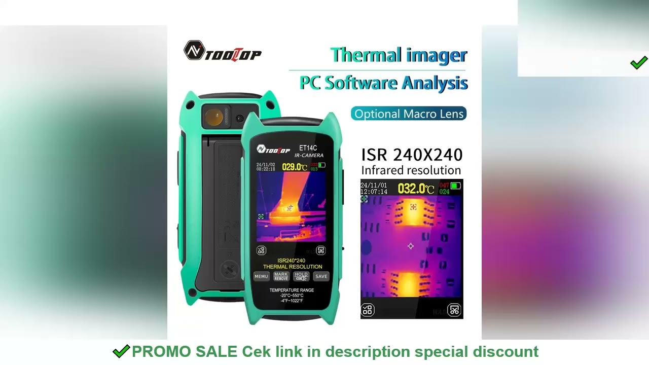 TOOLTOP ET14C 2.8inch Thermal Imager 25Hz Home Thermal imaging Camera ISR240x240 Thermography with S