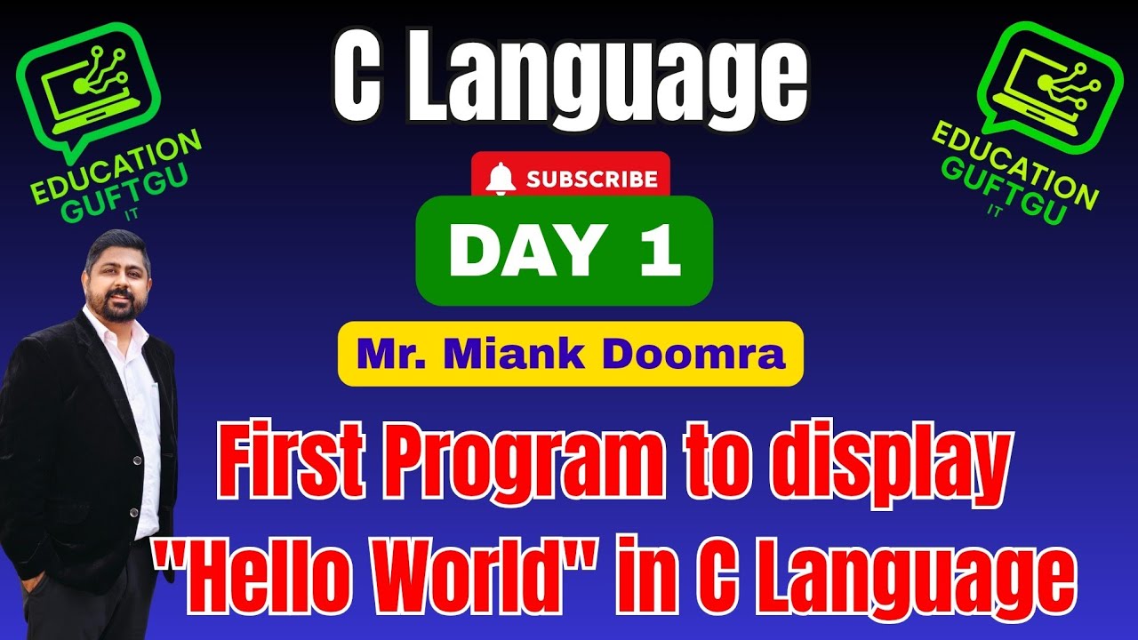 Day 1 - "First Program to display Hello World" #clanguage #computer # ...