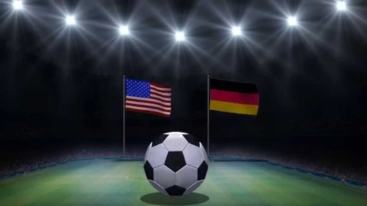 soccer world cup  - animated flags - USA - Germany - green screen effect