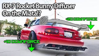 RX-7 Rocket Bunny Diffuser On The Miata!🤔  Jimmy Has No Garage Ep.15🏎