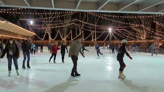 Outdoor Ice Skating at Winter Lodge in Palo Alto California