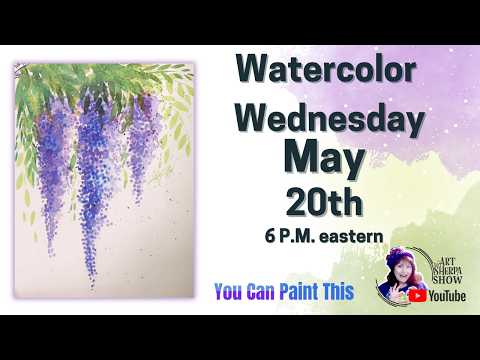 Easy Q-Tip Wisteria | Watercolor for Beginners