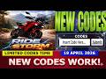*NEW CODES* [2X💰] Ride Storm ROBLOX | LIMITED CODES TIME | APRIL 19, 2026