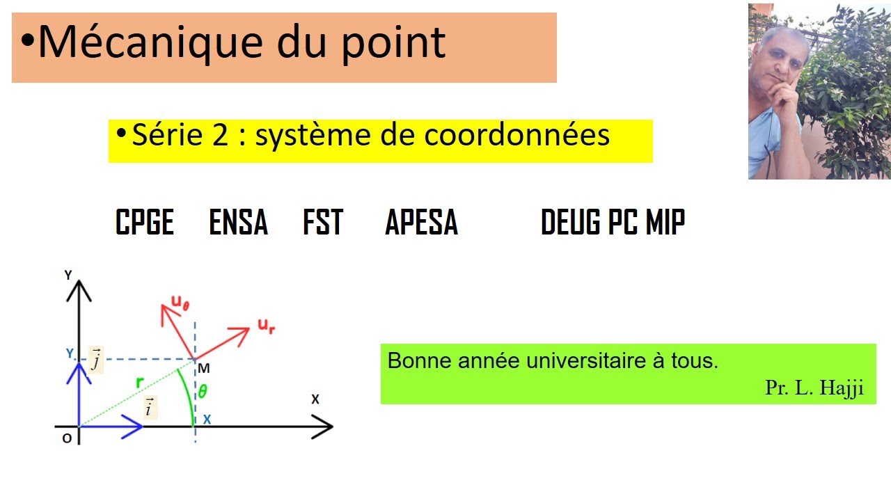Série  corrigée N2 mécanique du point : Coordonnées sphériques et cylindriques
