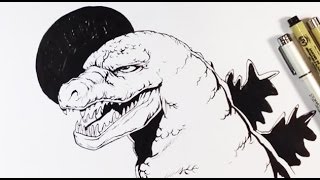 How to Ink Godzilla - Easy Drawings screenshot 3