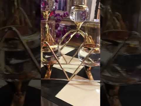 شمعدان زوجي كريستال نقي جدا خليك مع قصر النجف خليك دايما متميز