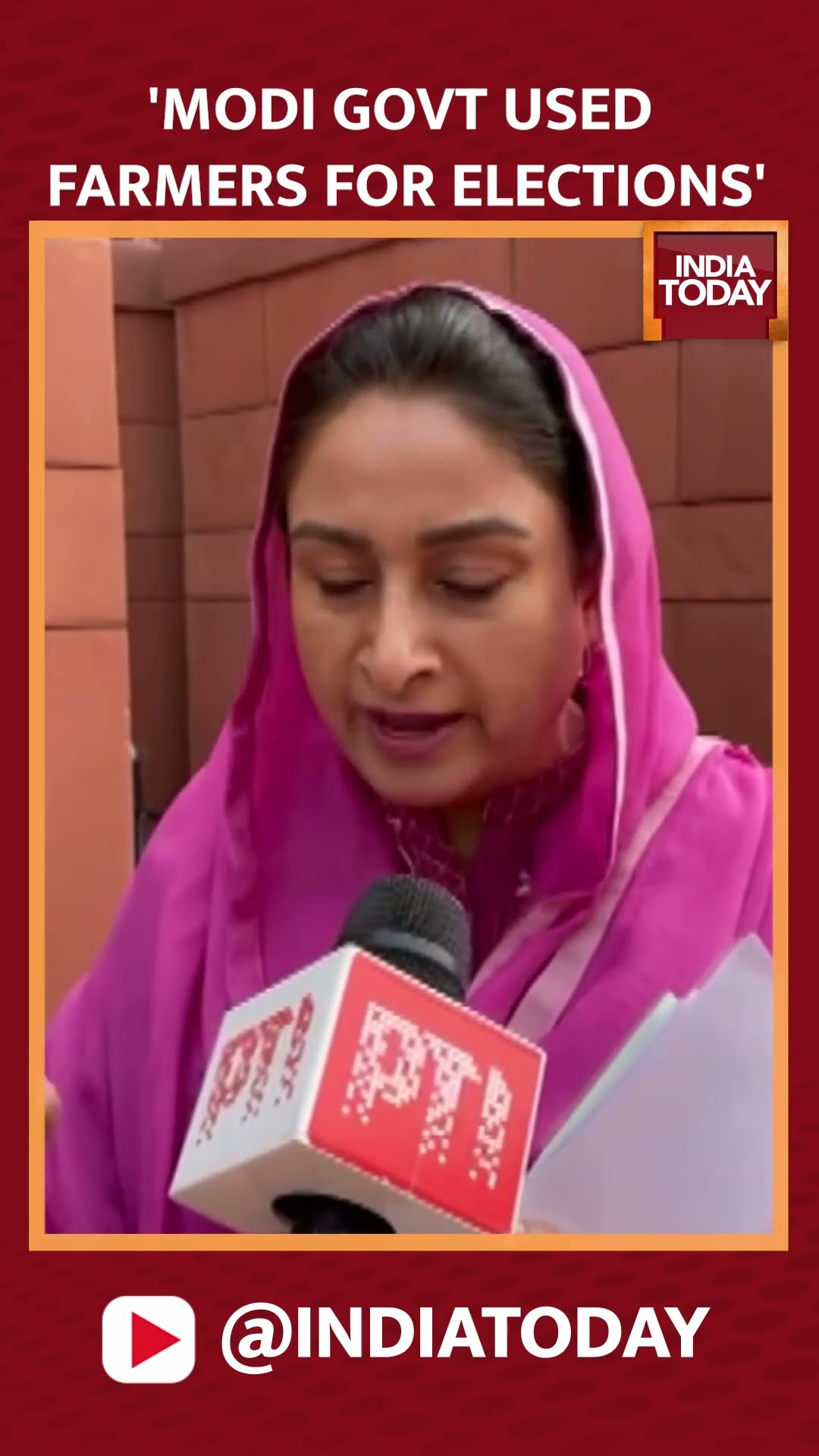 Harsimrat Kaur Slams Modi Govt, Says Used Farmers for Elections #shorts #farmbills #farmersprotest