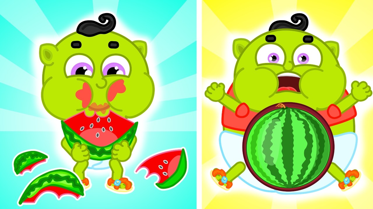 Família Leão Português | O orc inchou como uma melancia | Vídeo para crianças | Desenhos Animados