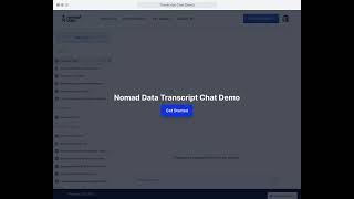 Investment Research AI Tool | Transcript Chat Demo | Unlock Insights at Scale | Nomad Data