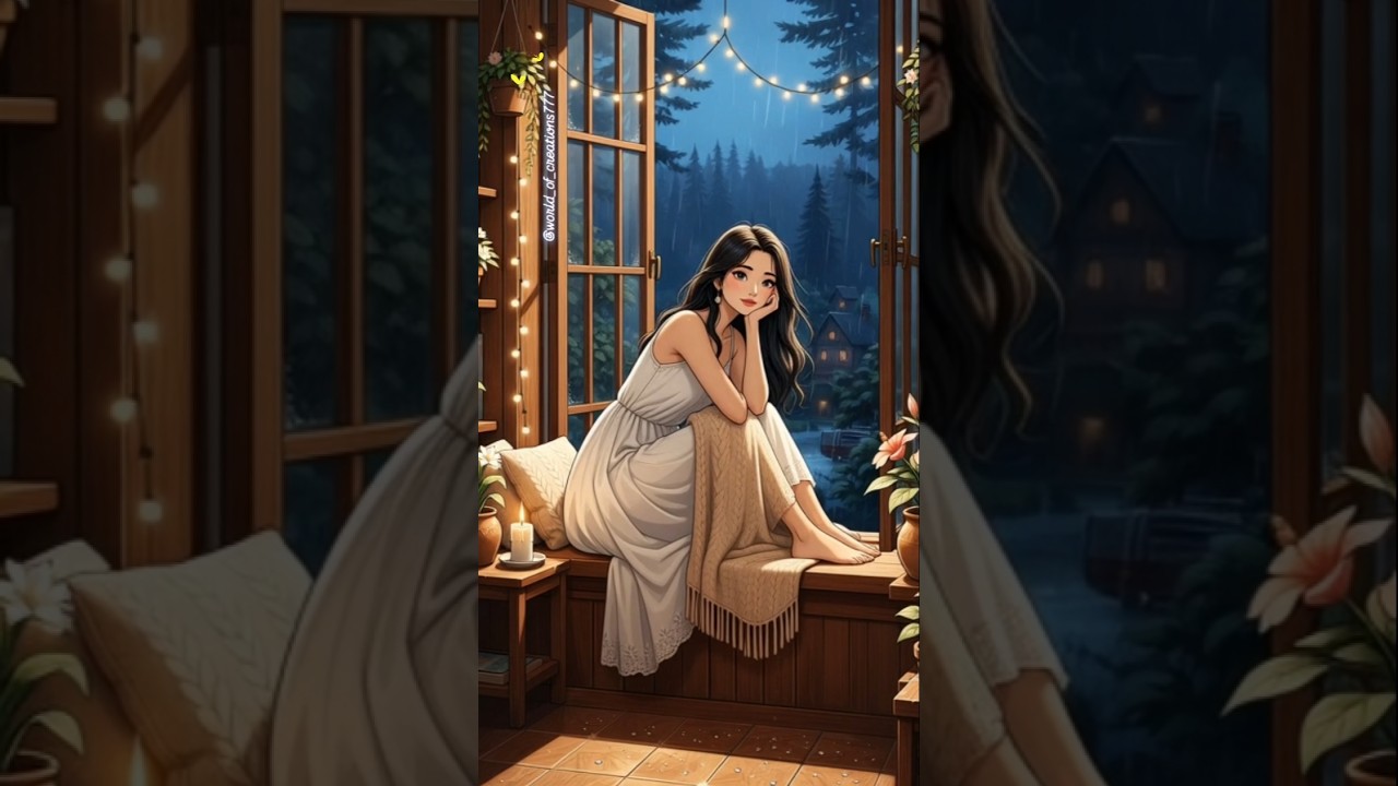 Lost in the glow of soft lights and gentle rain 🌙🌧️ 