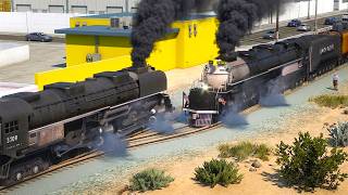 BIG BOY meets Challenger and other Trains in Las Venturas and San Fierro! - Grand Theft Auto V