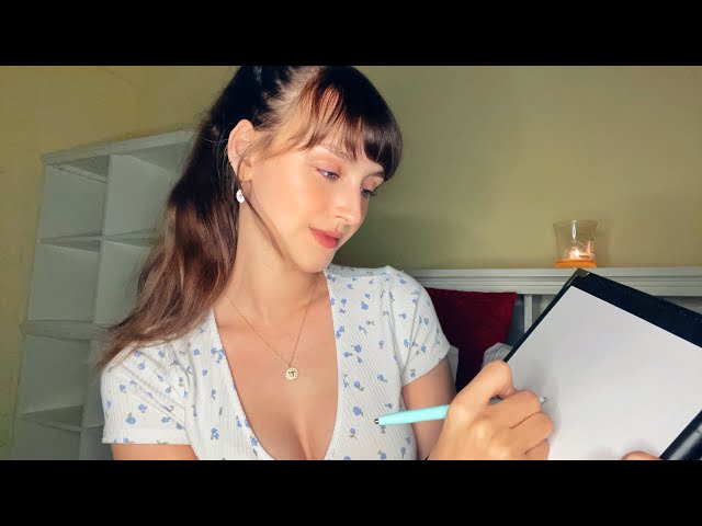 Lofi ASMR ~ Drawing & Gum Chewing (pencil sounds, wooden wick candle)