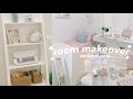 extreme aesthetic room makeover 🍧 small, minimal, soft 🍵