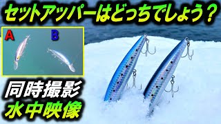 【比較水中映像】大人気 シーバスルアー セットアッパー と激似ルアーの比較！DAIWA ショアラインシャイナーZ SETUPPER125S-DR プロトラスト ダイブサーディン120S